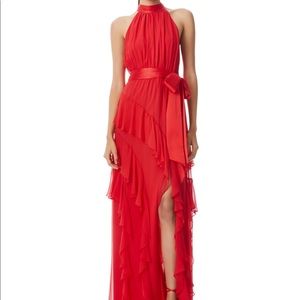 Alice and Olivia halter neck silk gown